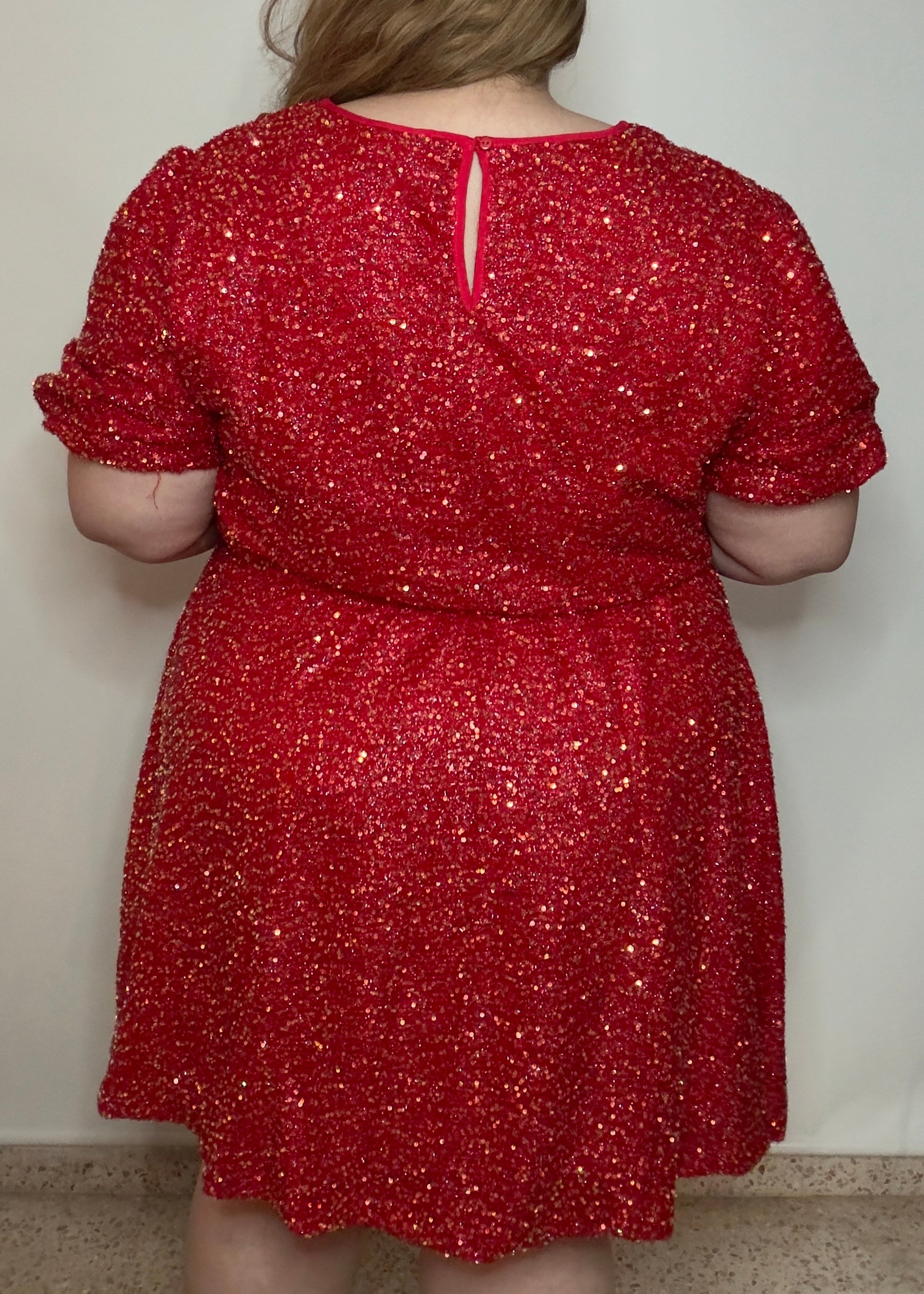 Red Sleeve Sequin Dress | Red Sequin Dress | FIA Boutique