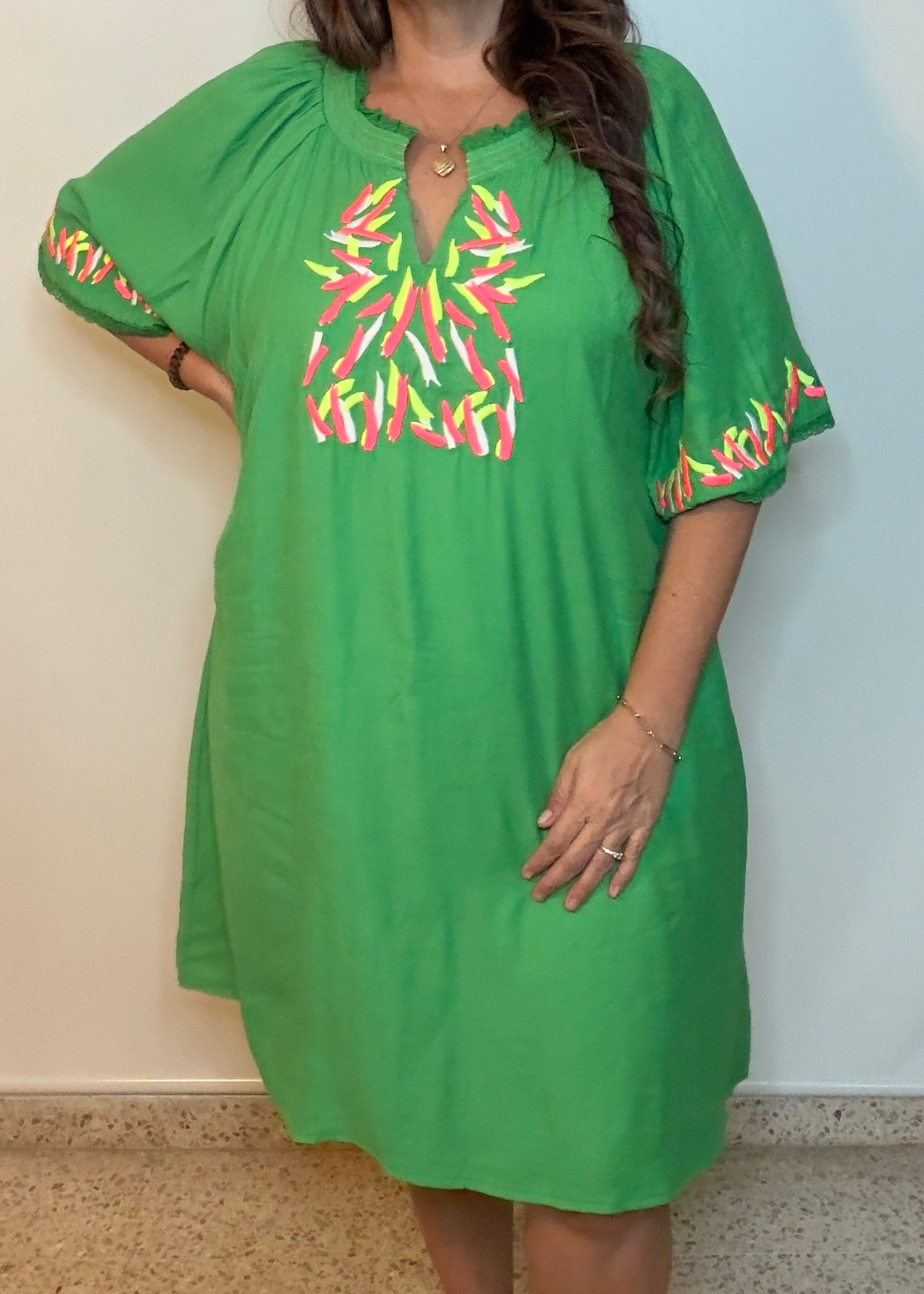 Smocked Kelly Green Dress | Kelly Green Dress | FIA Boutique