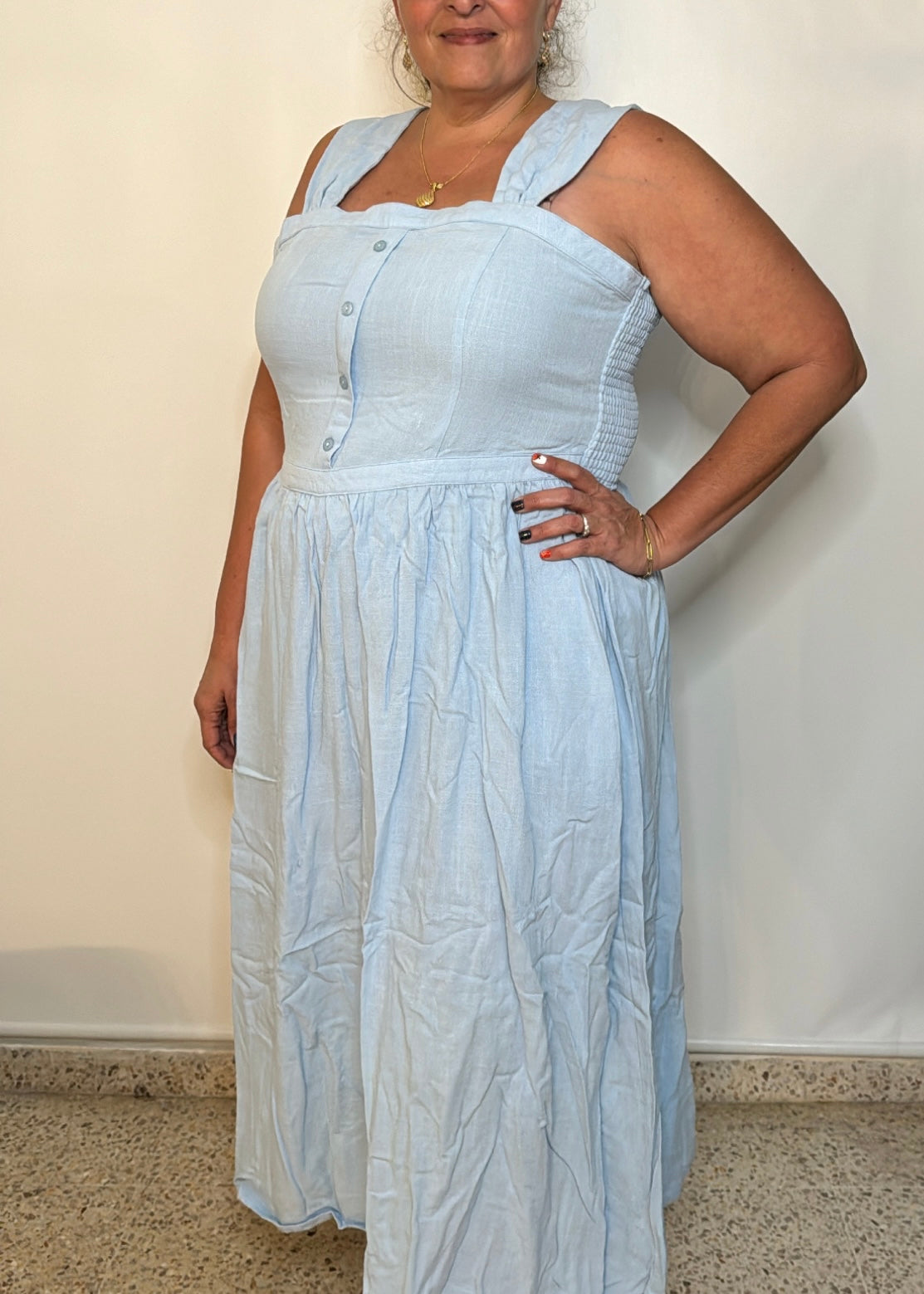 Women Smocked Buttoned Dress | Smocked Buttoned Dress | FIA Boutique