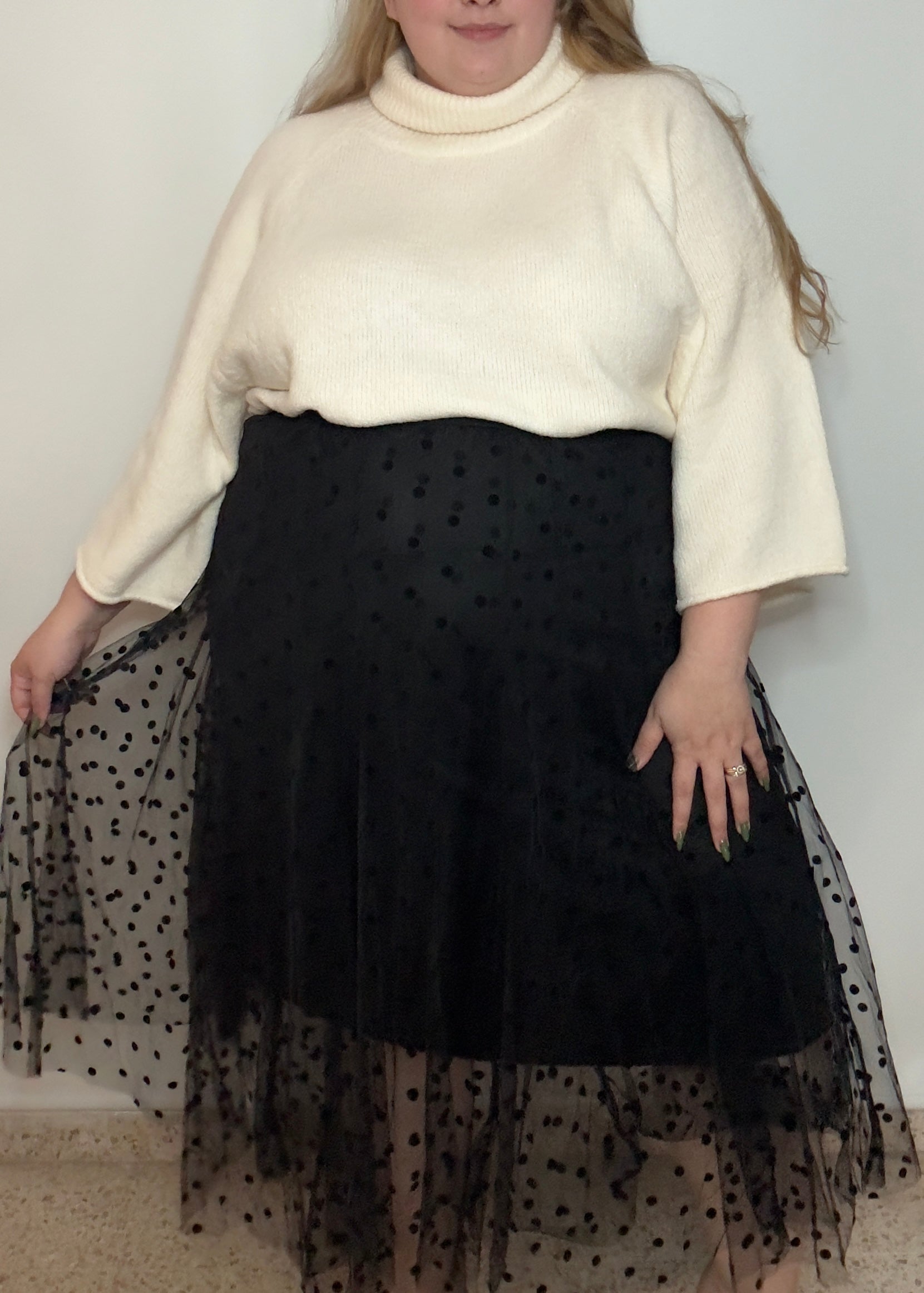 Black Polka Dot Skirt | Women Black Polka Dot Skirt | FIA Boutique