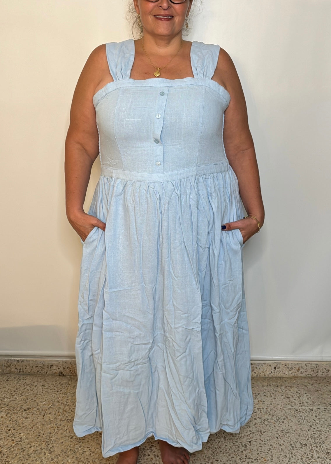 Women Smocked Buttoned Dress | Smocked Buttoned Dress | FIA Boutique