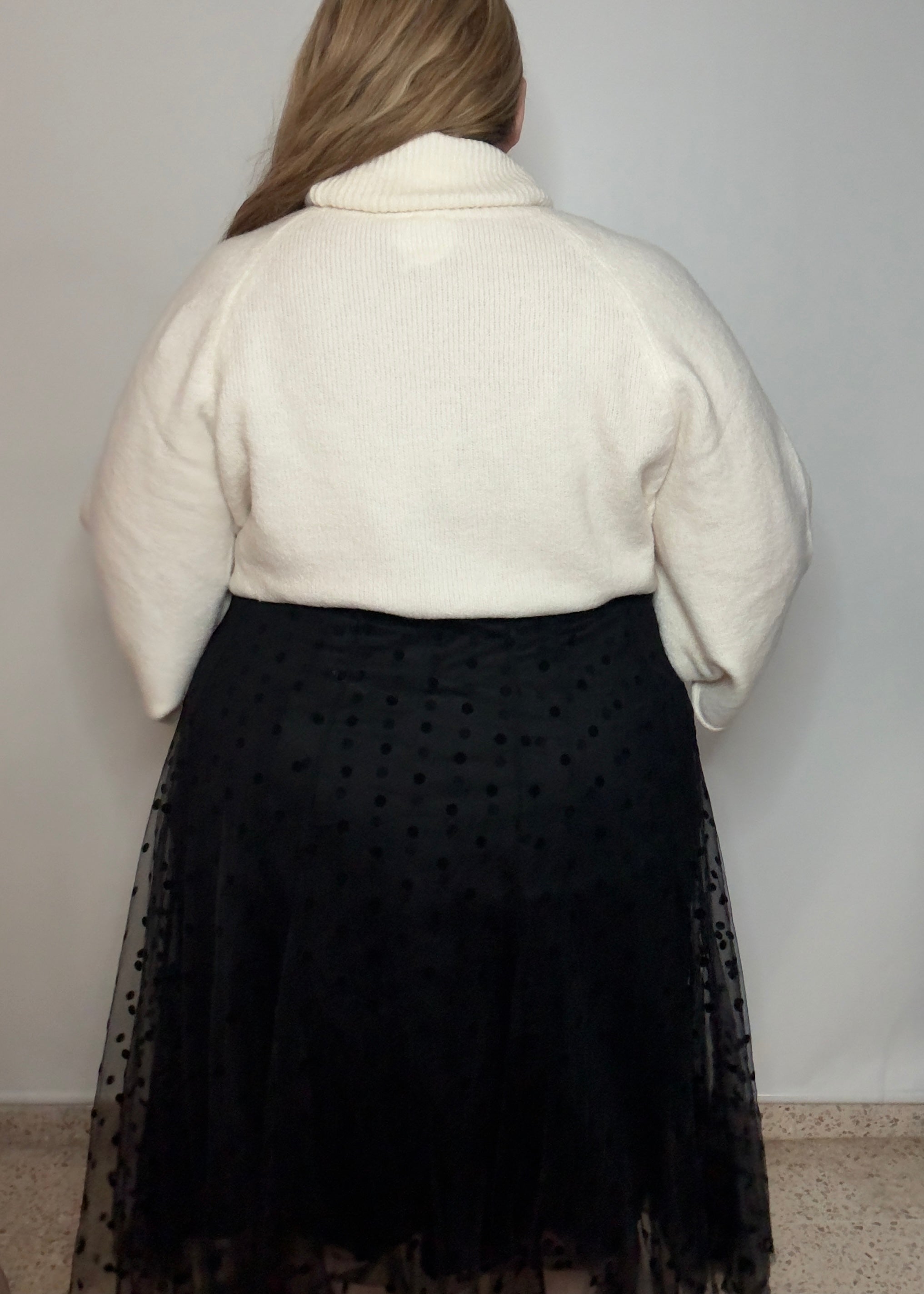 Black Polka Dot Skirt | Women Black Polka Dot Skirt | FIA Boutique