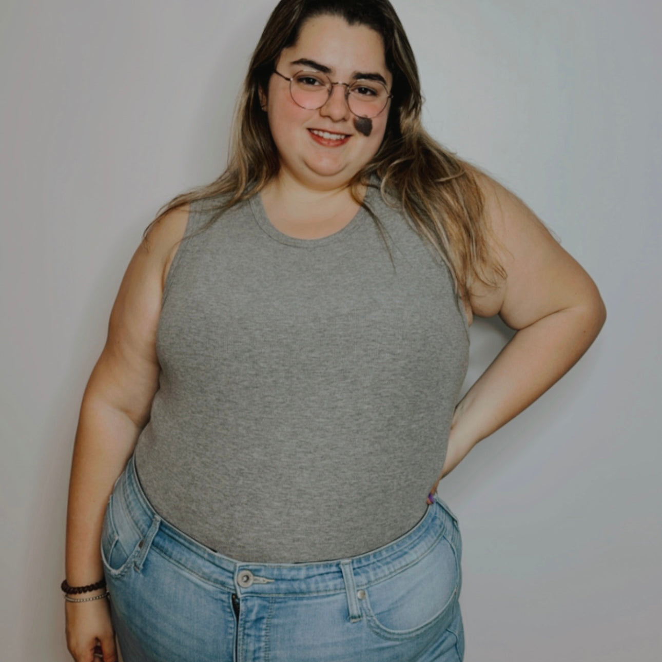 Grey Rib Jersey Knit Bodysuit - Grey Jersey Bodysuit - FIA Boutique