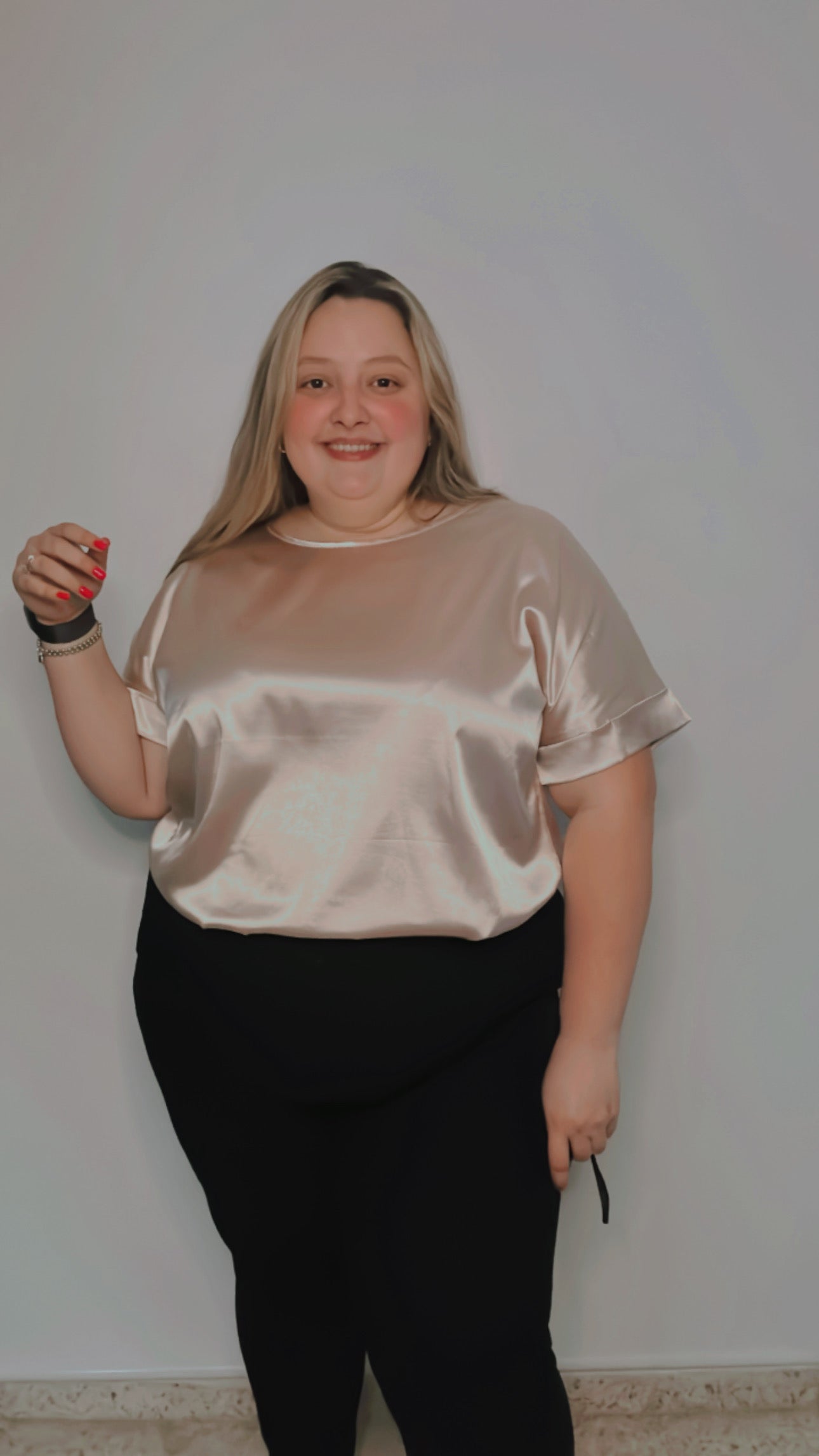 Women Champagne Satin Blouse | Champagne Satin Blouse | FIA Boutique