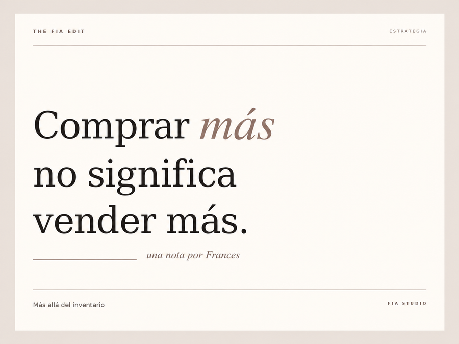 Comprar más no significa vender más