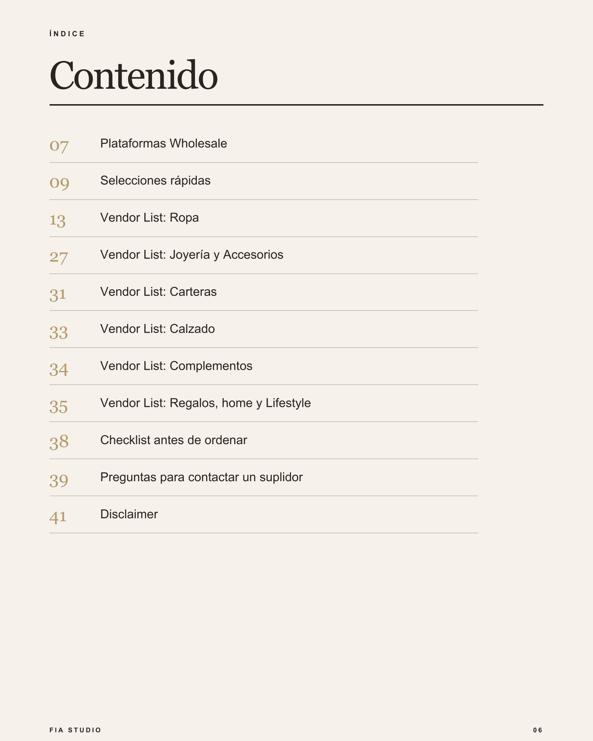 FIA Vendor List | Suplidores y recursos para tu boutique