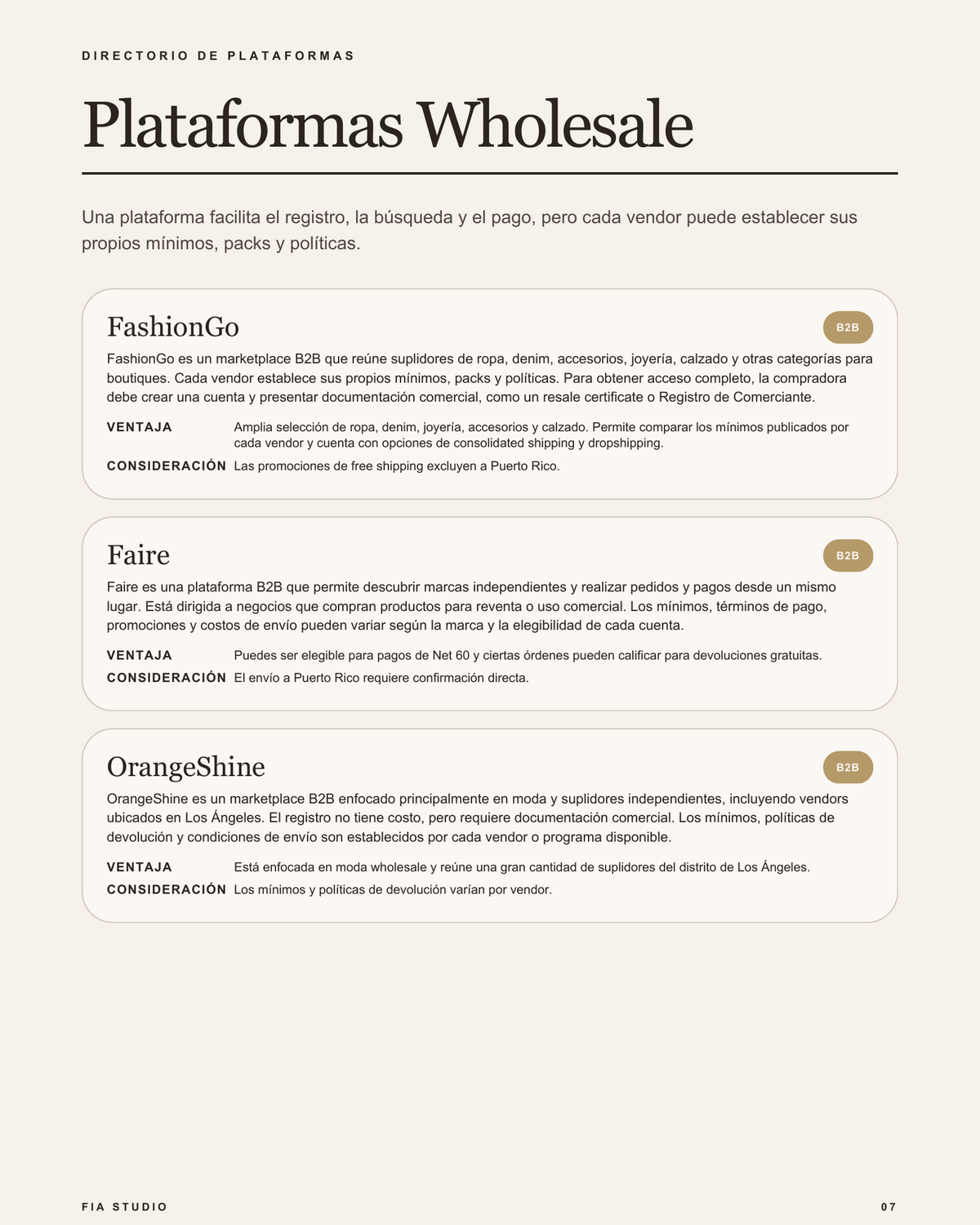 FIA Boutique Starter Bundle
