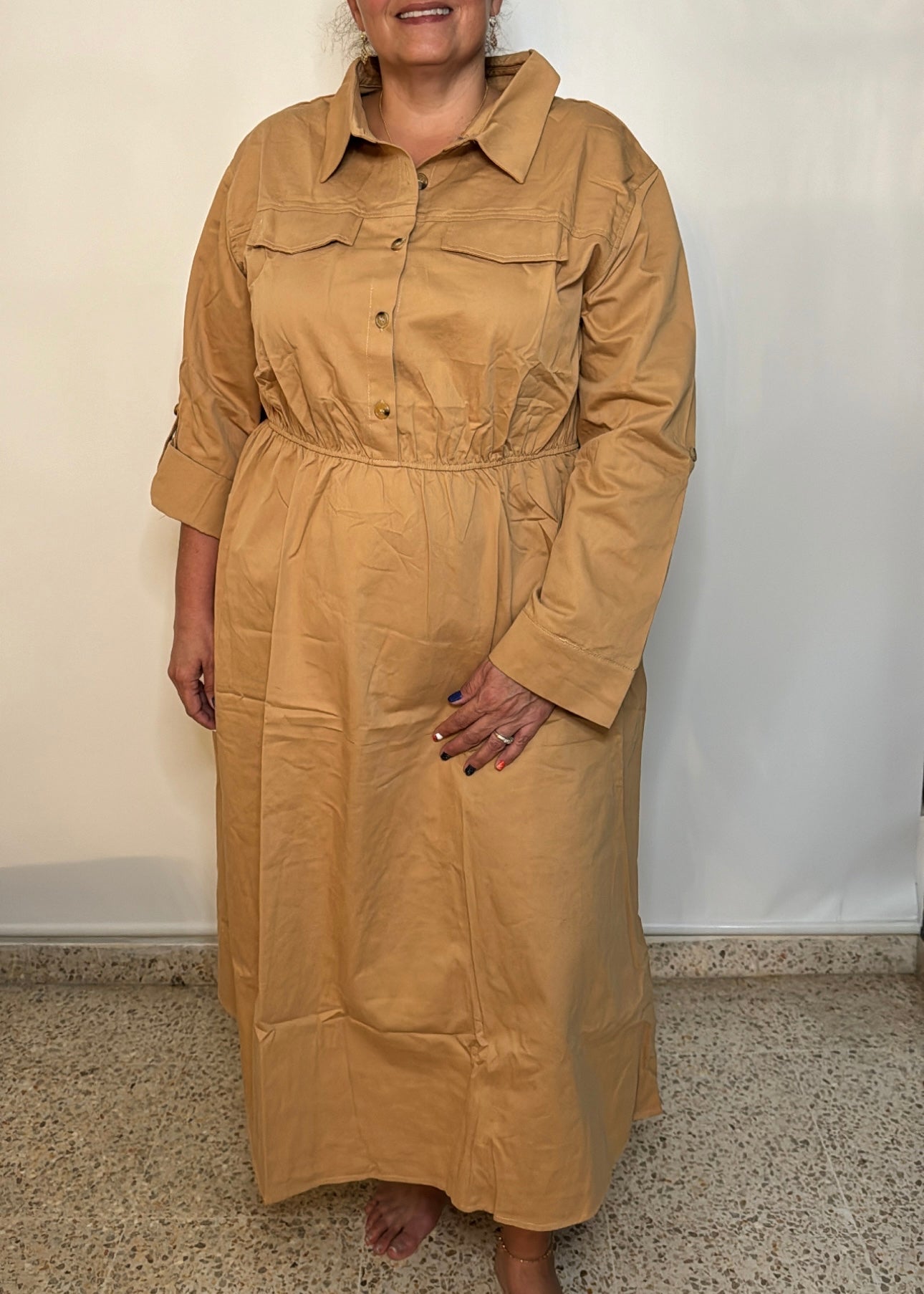 Button Up Twill Dress | Women's Button-Up Dress | FIA Boutique