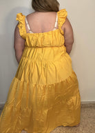 Yellow Shirred Maxi Dress | Shirred Maxi Dress | FIA Boutique