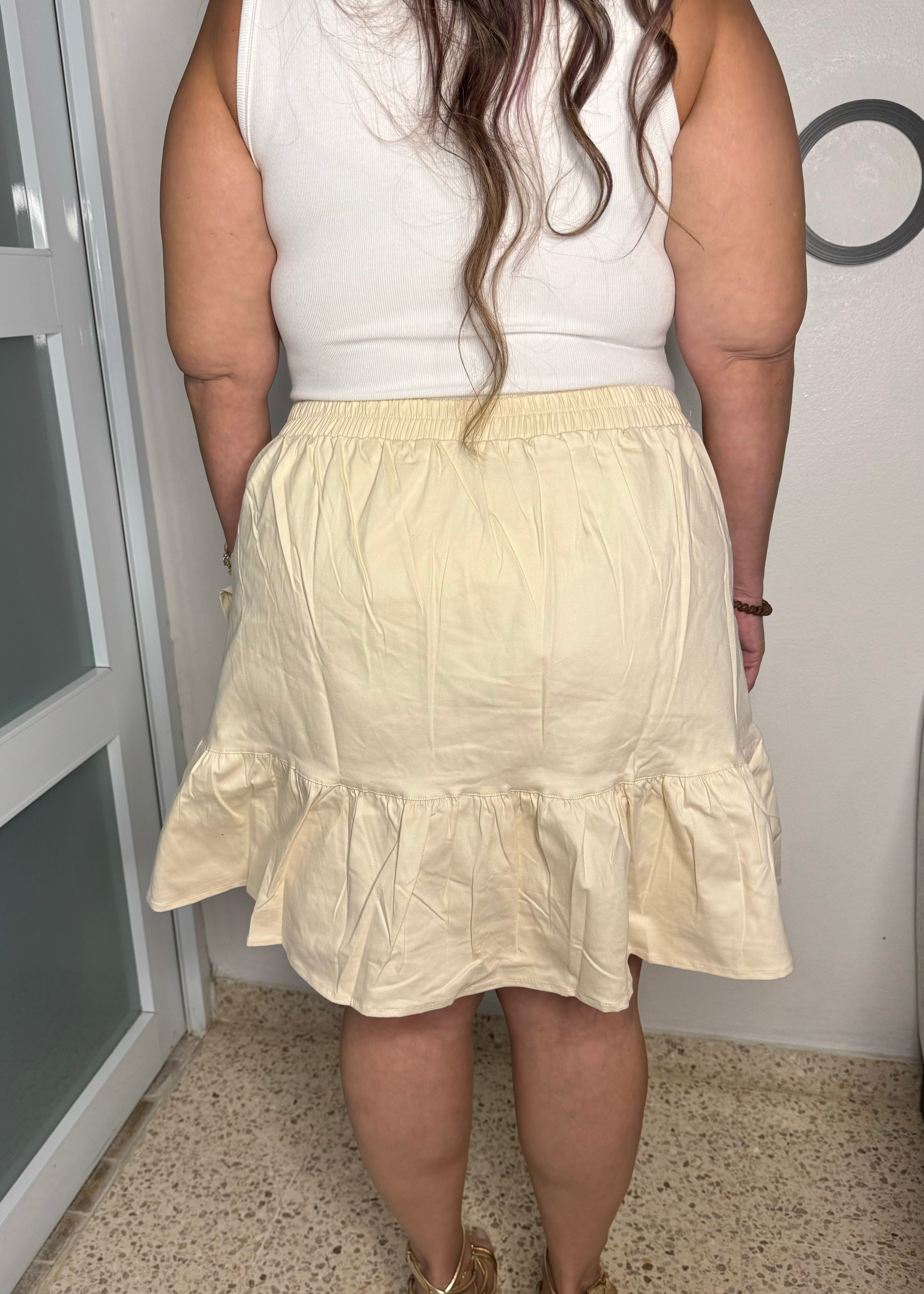 Poplin Asymmetric Ruffle Skirt | Poplin Ruffle Skirt | FIA Boutique