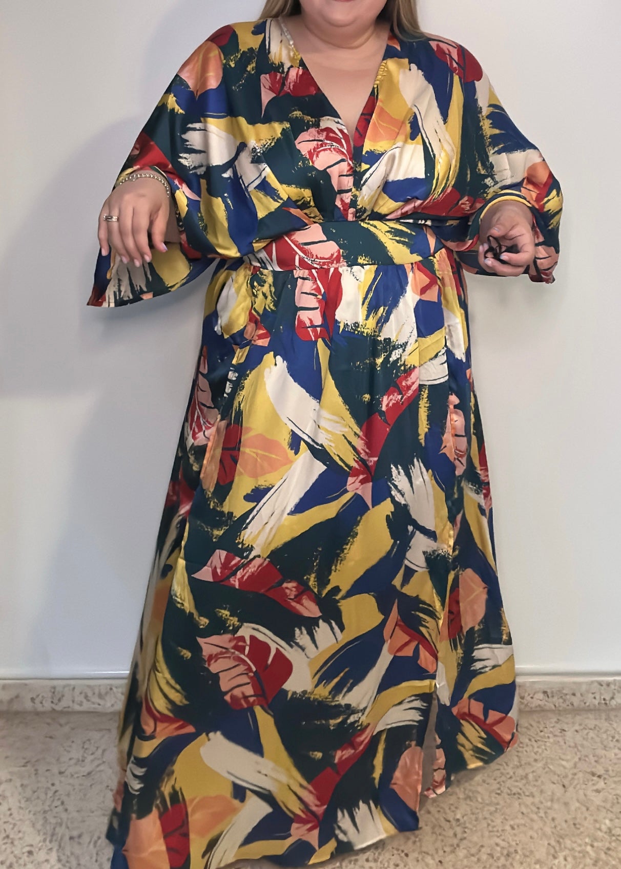 Floral Leaf Print Maxi Dress | Colorful Maxi Dress | FIA Boutique
