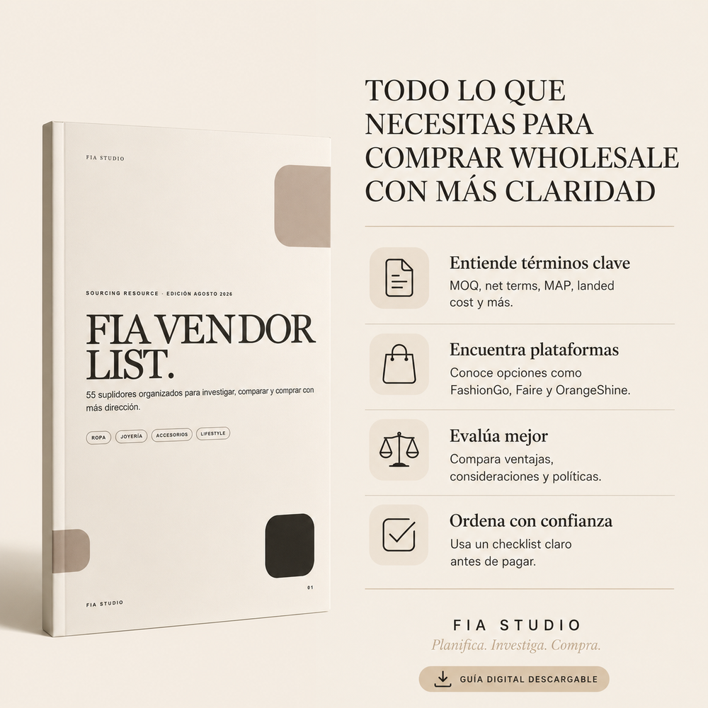 FIA Vendor List | Suplidores y recursos para tu boutique