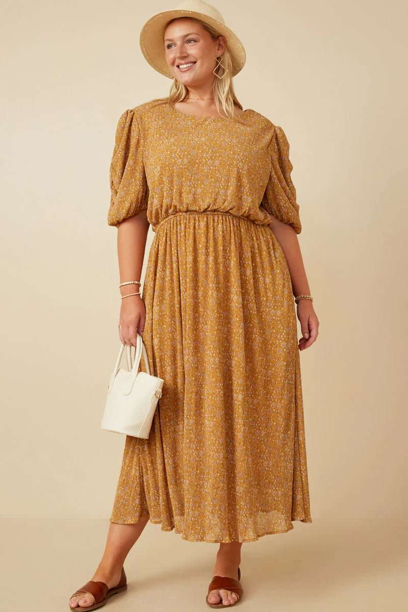 Ditsy Cinch Sleeve Dress | Ditsy Dress | FIA Boutique