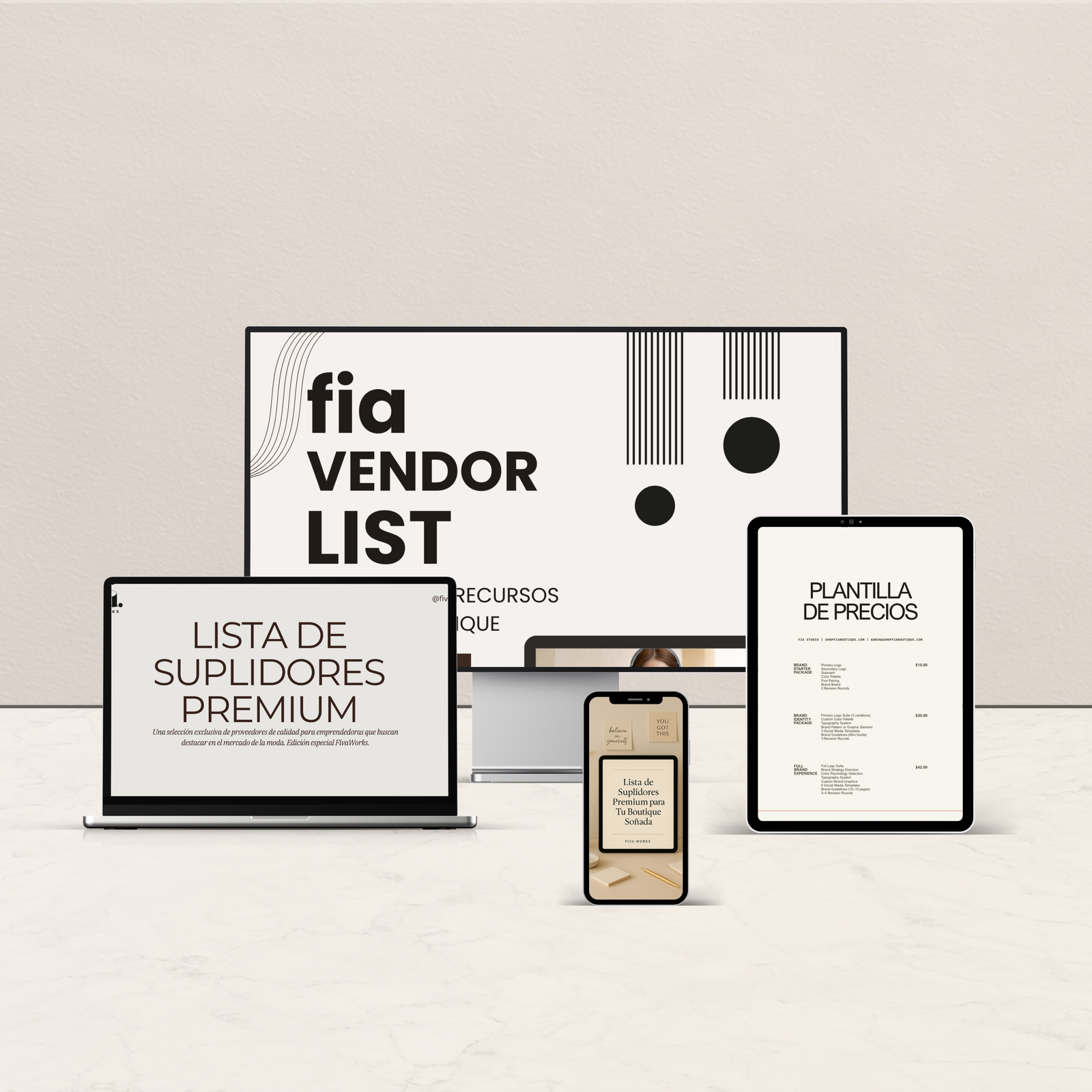 Recursos digitales de FIA Studio para crear una boutique