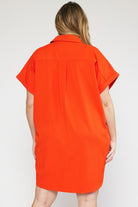 Orange Collared Mini Dress | Collared Mini Dress | FIA Boutique