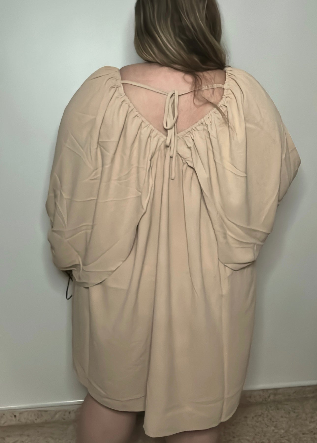 V-Neckline Textured Drees | Textured Midi Dress | FIA Boutique